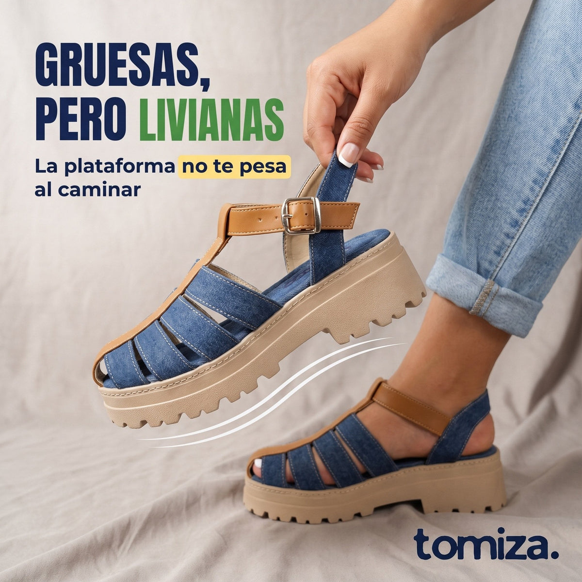 Sandalias Jessica de plataforma gruesa pero livianas