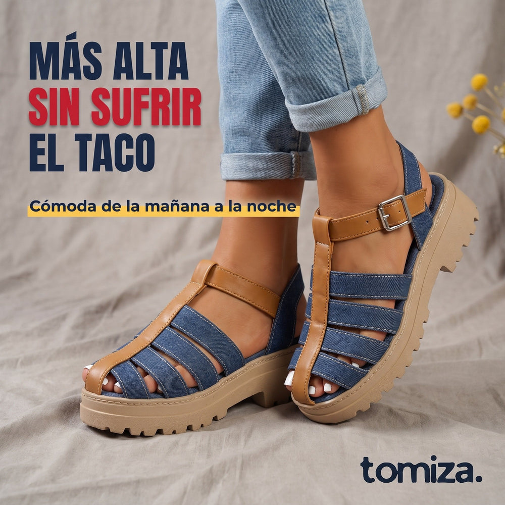 Mujer con Sandalias Jessica de plataforma: más alta sin usar taco