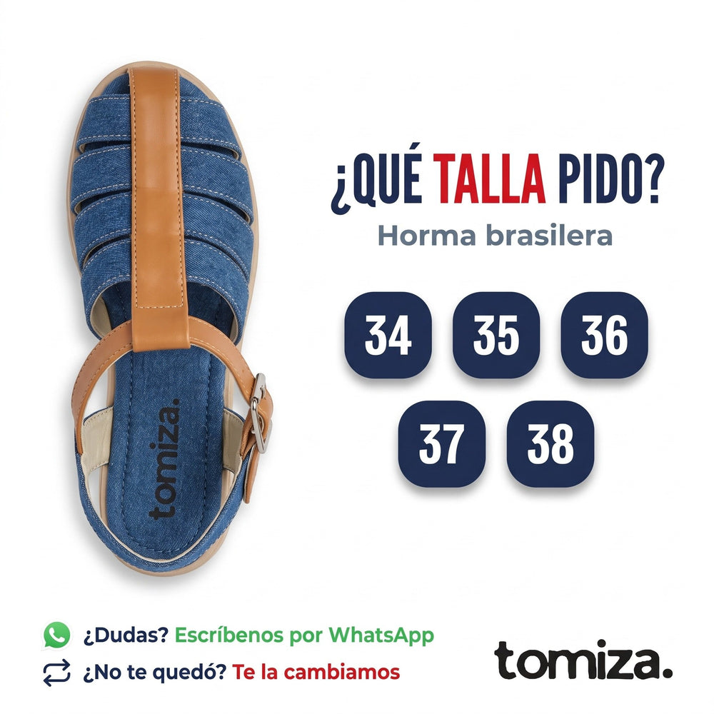 Tallas de las Sandalias Jessica: 34 a 38 en horma brasilera